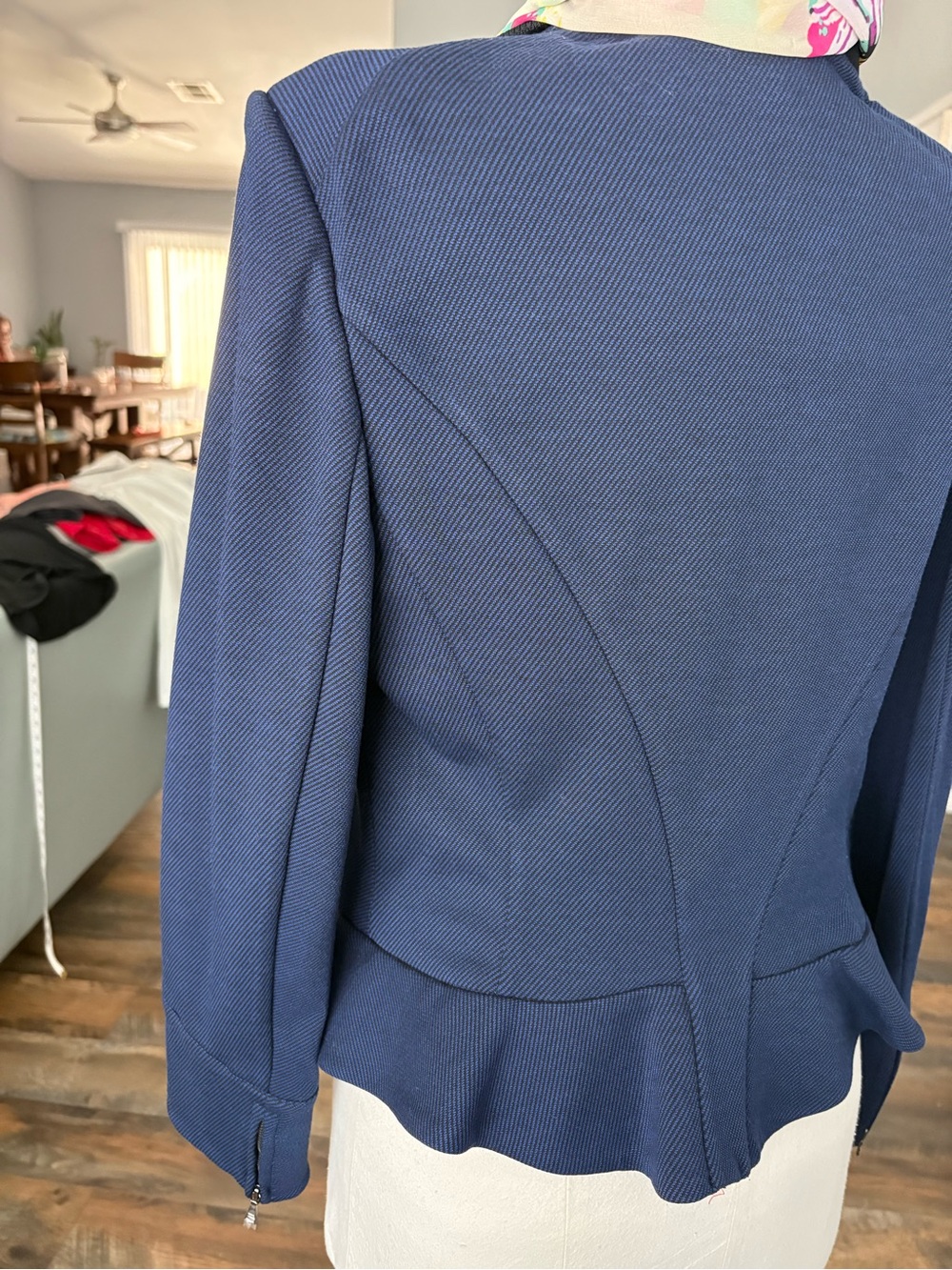 Ann Klein Navy Zip-Front Women's Jacket - Picture 7 of 8